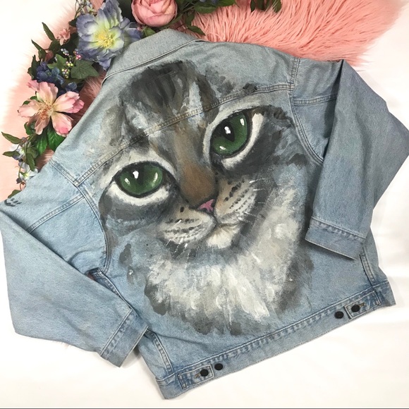 cat in jean jacket
